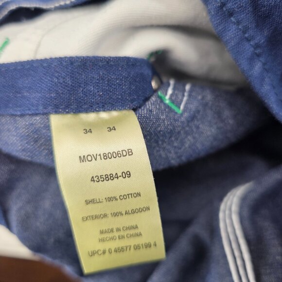 VTG Liberty Mens Overalls Denim Blue Bib Workwear 34x34 USA Farmer Rancher Chore - Picture 10 of 12